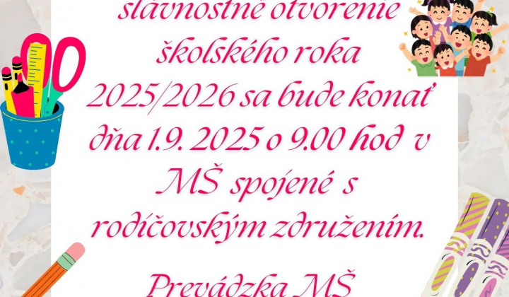 Slávnostné otvorenie školského roka 2024/2025