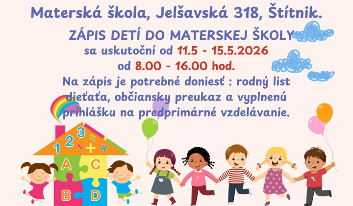 Zápis do Materskej školy
